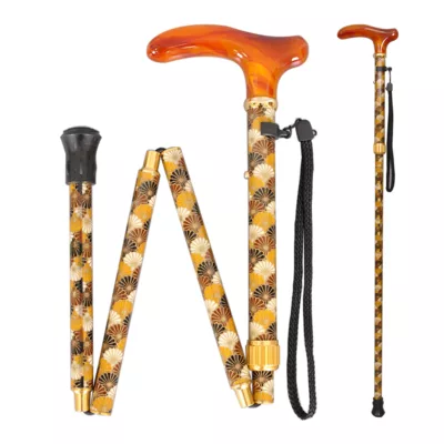 外銷歐美精緻花色拐杖 / 琥珀壓克力握把/ 高級黃銅鍍金頸圈/鋁合金連接器/日本進口織布花色 (1001.107.DAN) 7 外銷歐美精緻花色拐杖 / 琥珀壓克力握把/ 高級黃銅鍍金頸圈/鋁合金連接器/日本進口織布花色