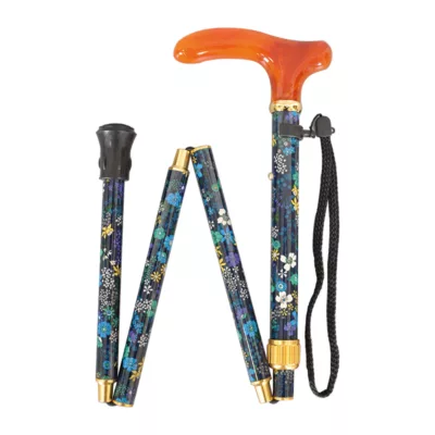 絕美版五段調整伸縮手杖 / 琥珀壓克力握把/ 高級黃銅鍍金頸圈/鋁合金連接器/日本進口織布花色 (1001.107.DAR) 6 工廠絕美版五段調整伸縮手杖