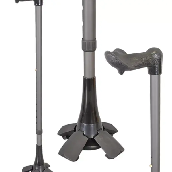 專利腳墊 | 兩段式彈力緩衝著地 | 自立式拐杖| 1021.221 18 自立式拐杖台灣製造