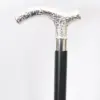 銀銅頭霧黑色拐杖