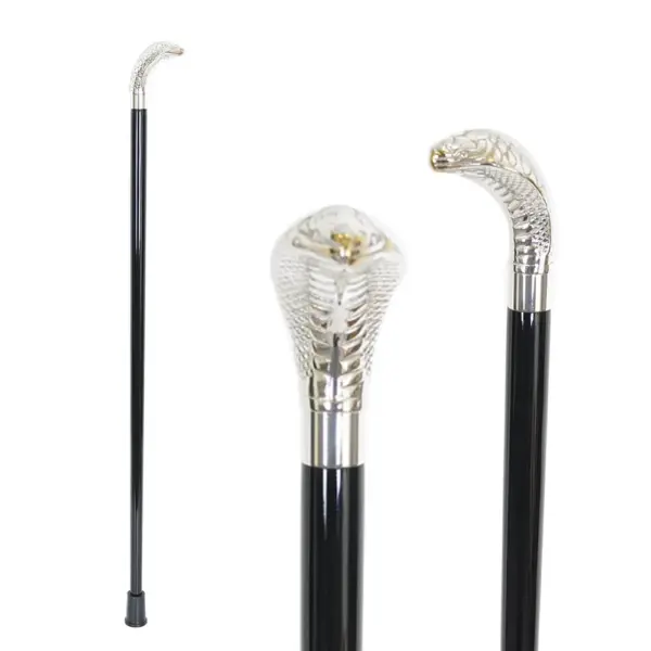 眼鏡蛇銅頭實木拐杖