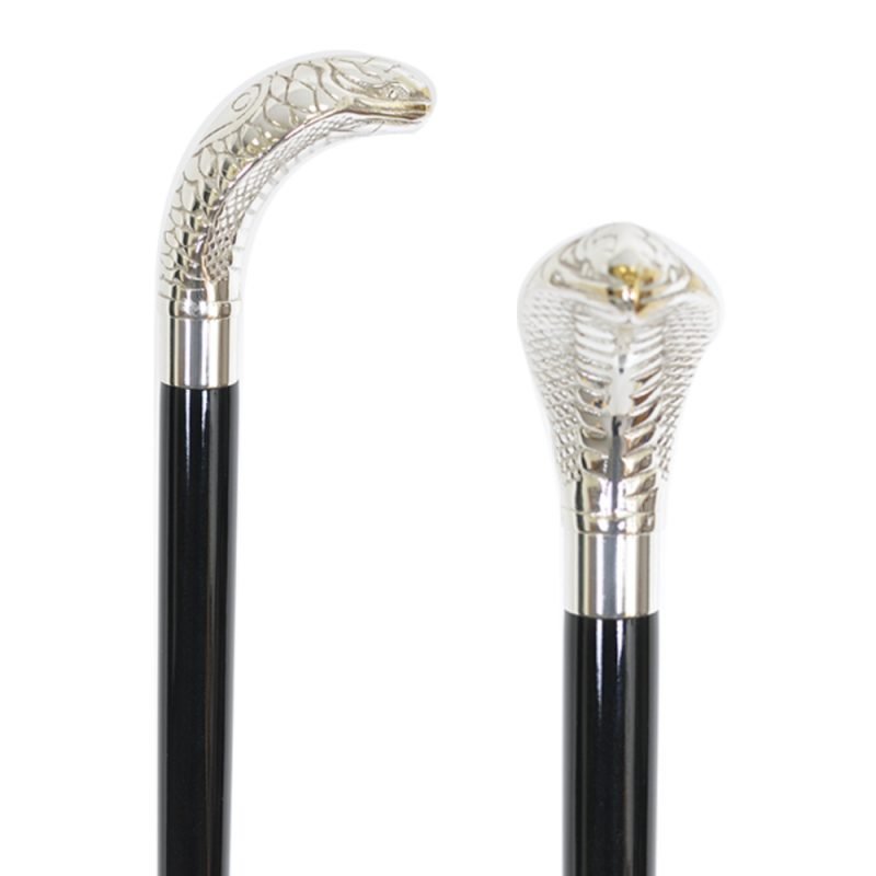 眼鏡蛇銅頭實木拐杖