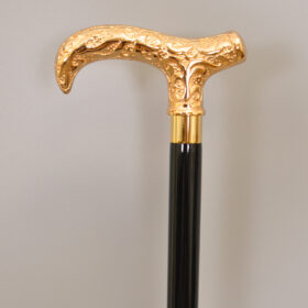 德比花銅頭拐杖手杖|權杖|實木手杖 22 金黃色德比花銅頭拐杖|金屬頭手杖|權杖