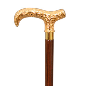 德比花銅頭拐杖手杖|權杖|實木手杖 23 黃金色德比花銅頭拐杖|金屬頭手杖|權杖