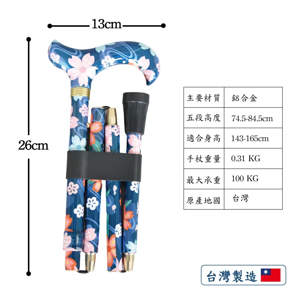 轉印花色握把女用折疊手杖/藍色丁香花(1001.701.BE) 12 3AI.jpg