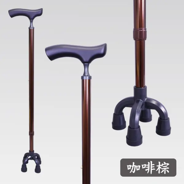 咖啡棕色奧斯汀小四腳拐杖