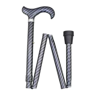 碳纖維黑白斜紋折疊手杖