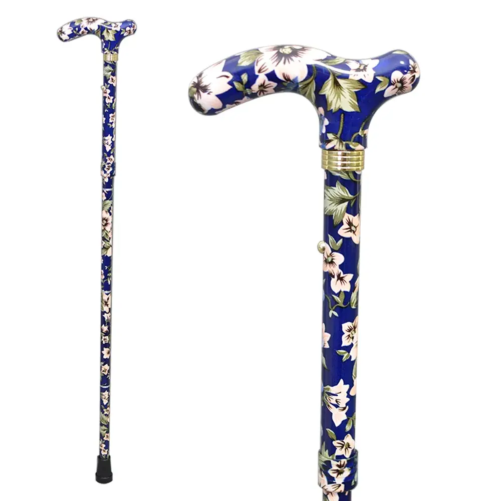 折疊鋁手杖藍花(1001.005.FFC) 5 折疊鋁手杖藍花製造商