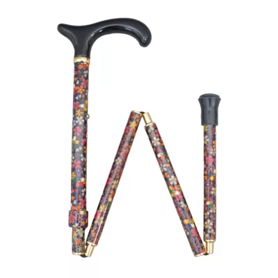 黑壓克力頭碎花布料折疊淑女杖 (1001.103.DAI) 6 黑壓克力頭碎花布料折疊淑女杖