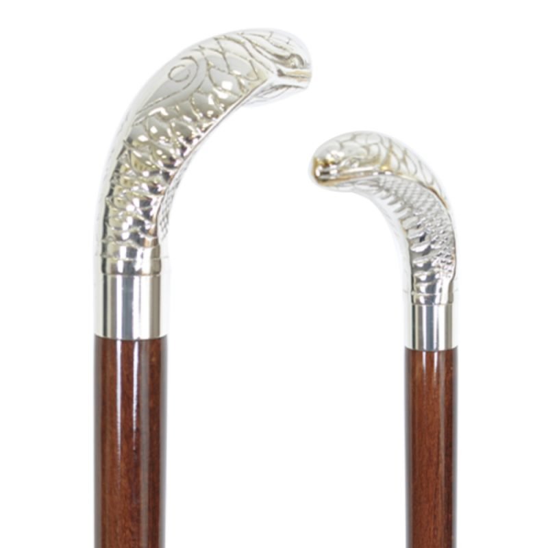 眼鏡蛇銅頭實木手杖