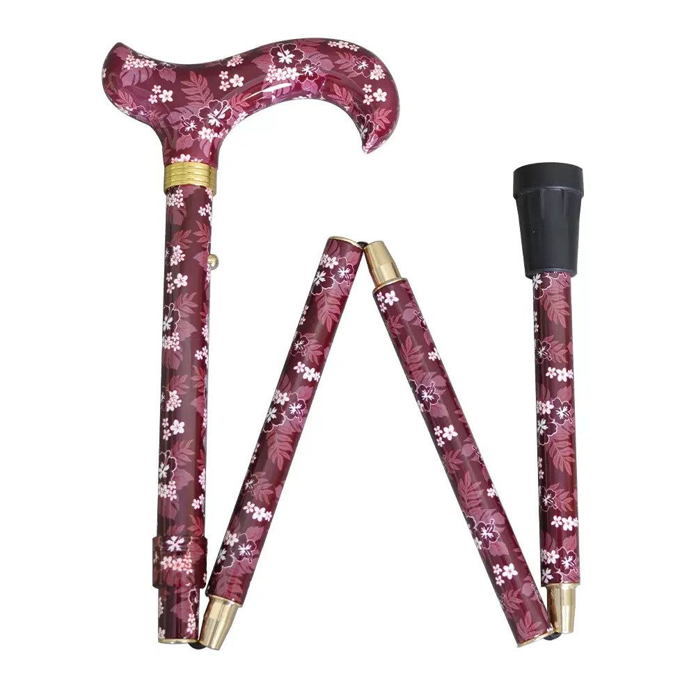 輕量型淑女折疊拐杖手杖-褐紅小白花(1001.701.FAE) 8 輕量型淑女折疊拐杖手杖-褐紅小白花