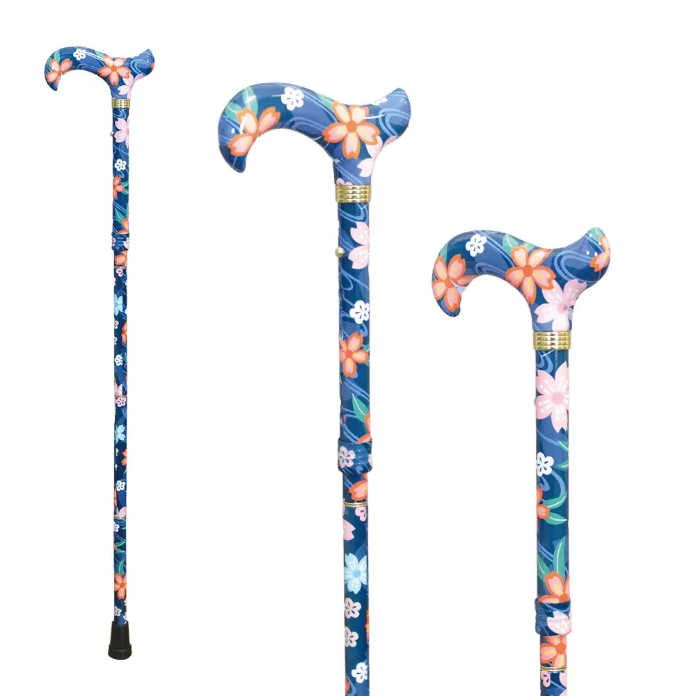 轉印花色握把女用折疊手杖/藍色丁香花(1001.701.BE) 11 轉印花色握把女用折疊手杖/藍色丁香花